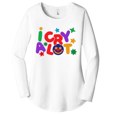 I Cry A Lot Funny Meme Women's Perfect Tri Tunic Long Sleeve Shirt