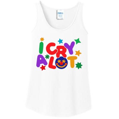 I Cry A Lot Funny Meme Ladies Essential Tank