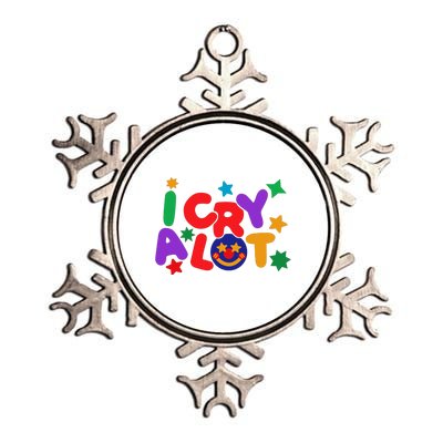 I Cry A Lot Funny Meme Metallic Star Ornament