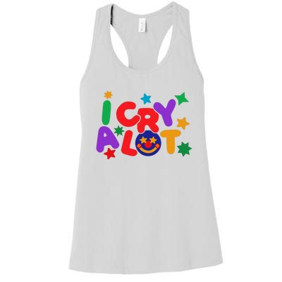 I Cry A Lot Funny Meme Women's Racerback Tank