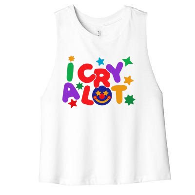 I Cry A Lot Funny Meme Women's Racerback Cropped Tank