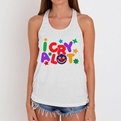 I Cry A Lot Funny Meme Women's Knotted Racerback Tank