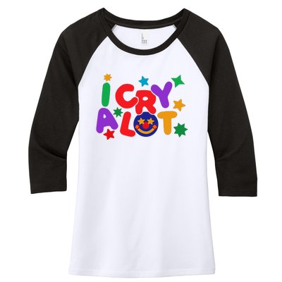 I Cry A Lot Funny Meme Women's Tri-Blend 3/4-Sleeve Raglan Shirt