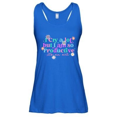 I Cry A Lot But I Am So Productive ItS An Art Ladies Essential Flowy Tank