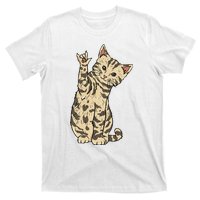 ILY Cat ASL Hand Gesture Deaf Hearing Loss Awareness T-Shirt