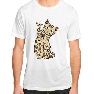 ILY Cat ASL Hand Gesture Deaf Hearing Loss Awareness Adult ChromaSoft Performance T-Shirt