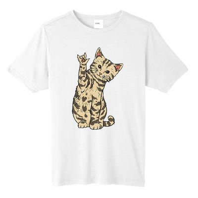 ILY Cat ASL Hand Gesture Deaf Hearing Loss Awareness Tall Fusion ChromaSoft Performance T-Shirt