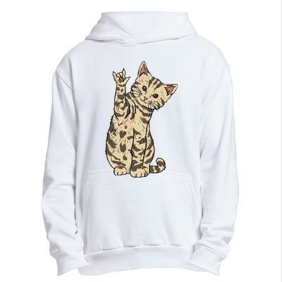 ILY Cat ASL Hand Gesture Deaf Hearing Loss Awareness Urban Pullover Hoodie