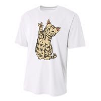 ILY Cat ASL Hand Gesture Deaf Hearing Loss Awareness Performance Sprint T-Shirt