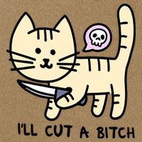 ILl Cut A Bitch Funny Cat Cotton Canvas Backpack