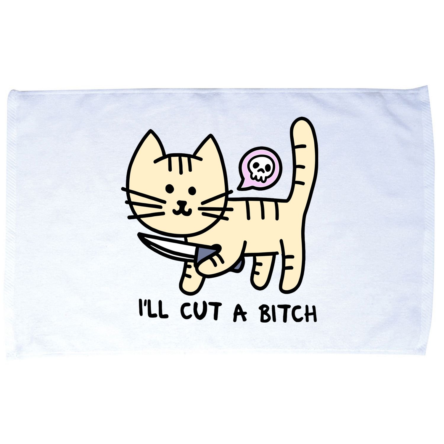 ILl Cut A Bitch Funny Cat Microfiber Hand Towel