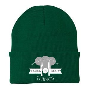 I Cook And I Know Things Funny Cute Hot Chef Gift Knit Cap Winter Beanie