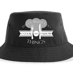 I Cook And I Know Things Funny Cute Hot Chef Gift Sustainable Bucket Hat