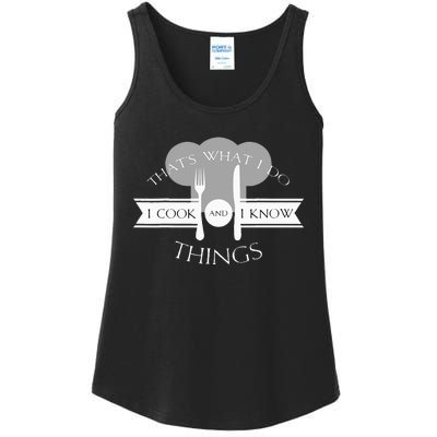 I Cook And I Know Things Funny Cute Hot Chef Gift Ladies Essential Tank