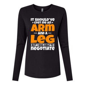 It Cost An Arm And A Leg Funny Amputation Leg Amputee Womens Cotton Relaxed Long Sleeve T-Shirt