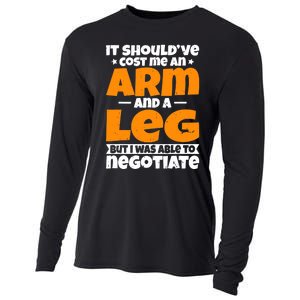 It Cost An Arm And A Leg Funny Amputation Leg Amputee Cooling Performance Long Sleeve Crew