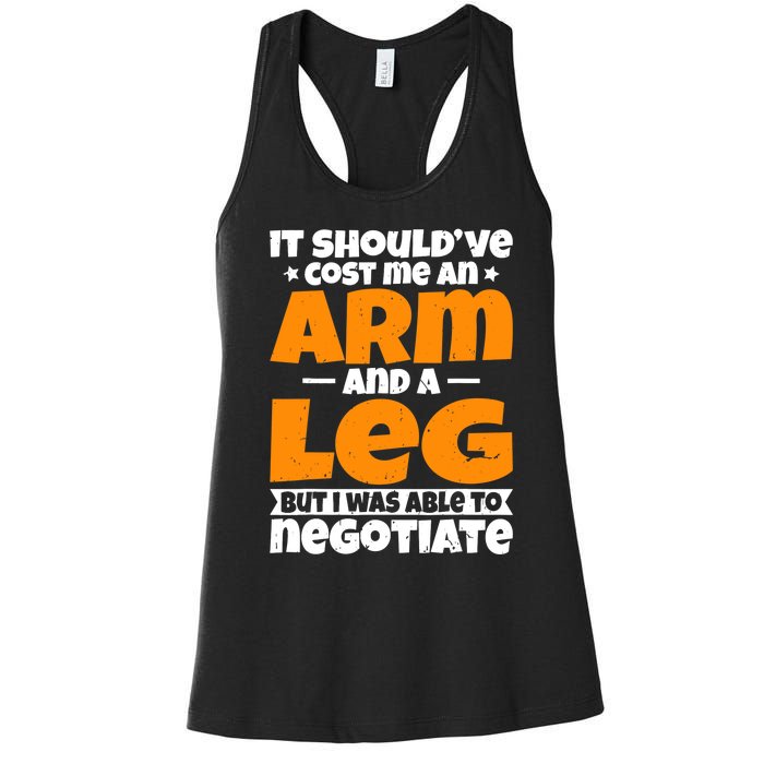 It Cost An Arm And A Leg Funny Amputation Leg Amputee Women's Racerback Tank