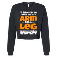 It Cost An Arm And A Leg Funny Amputation Leg Amputee Cropped Pullover Crew