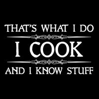I Cook And I Know Stuff Funny Chef Gift Flexfit Unipanel Trucker Cap