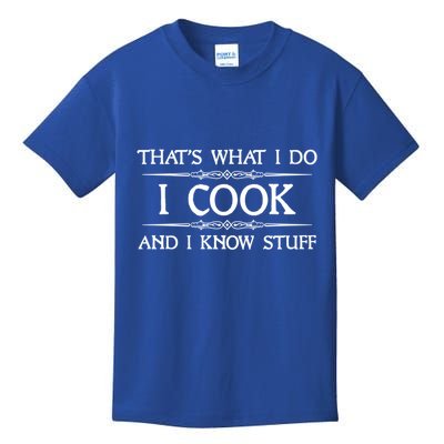 I Cook And I Know Stuff Funny Chef Gift Kids T-Shirt