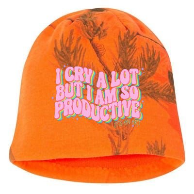 I Cry A Lot But I Am So Productive Kati - Camo Knit Beanie