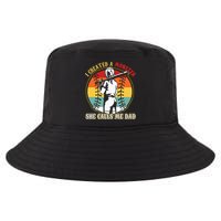 I Created A Monster She Call Me Dad Baseball Softball Dad Cool Comfort Performance Bucket Hat