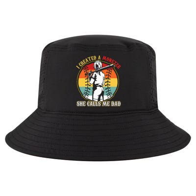 I Created A Monster She Call Me Dad Baseball Softball Dad Cool Comfort Performance Bucket Hat