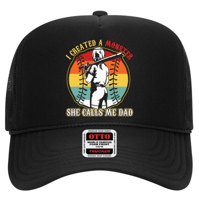 I Created A Monster She Call Me Dad Baseball Softball Dad Hat