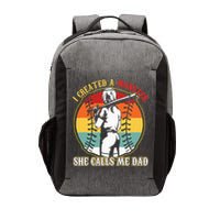I Created A Monster She Call Me Dad Baseball Softball Dad Vector Backpack