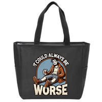 It Could Always Be Worse Homeless Man Down On His Luck Zip Tote Bag