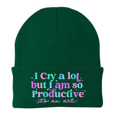 I Cry A Lot But I Am So Productive ItS An Art Outfit Knit Cap Winter Beanie