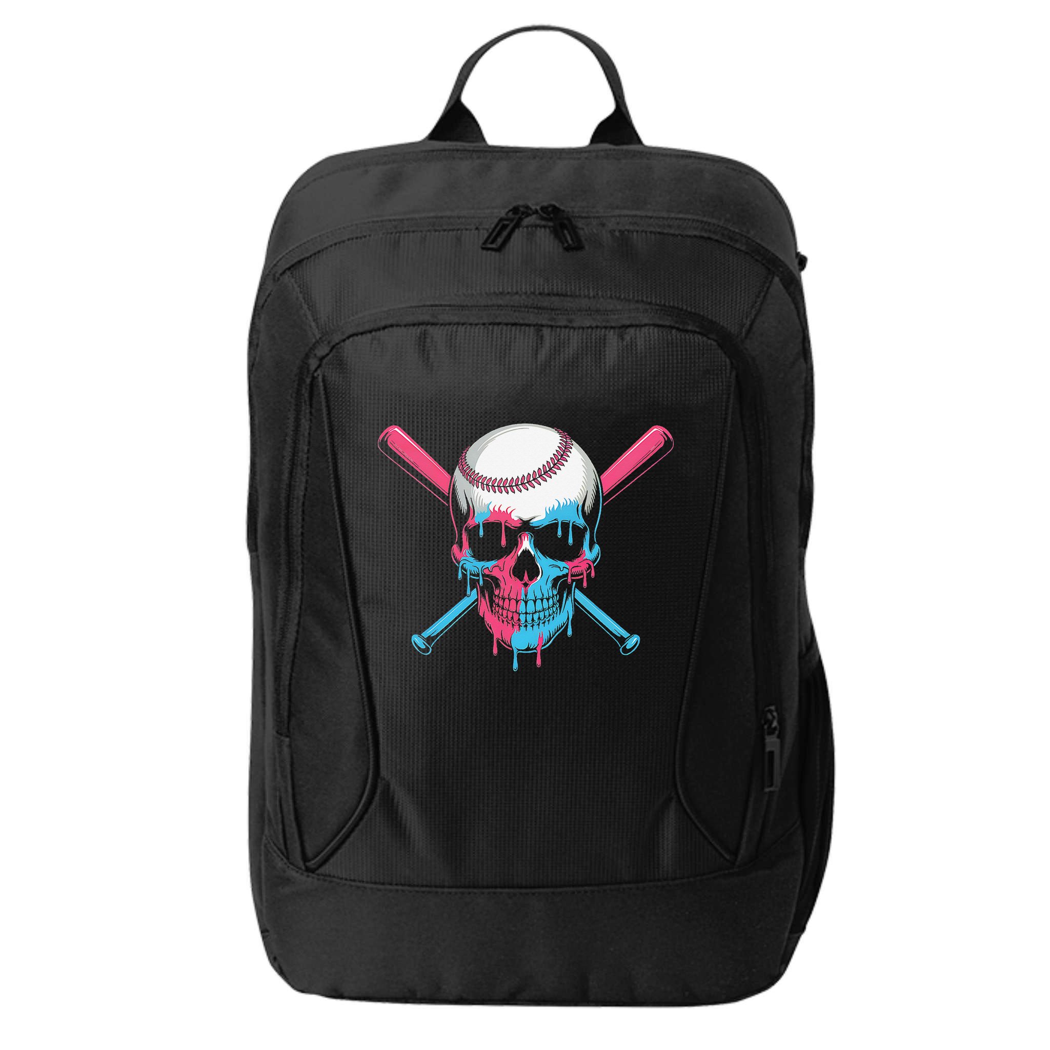 Ice Cream Baseball Fun Summer Sports Dessert Dripping Skull City Backpack