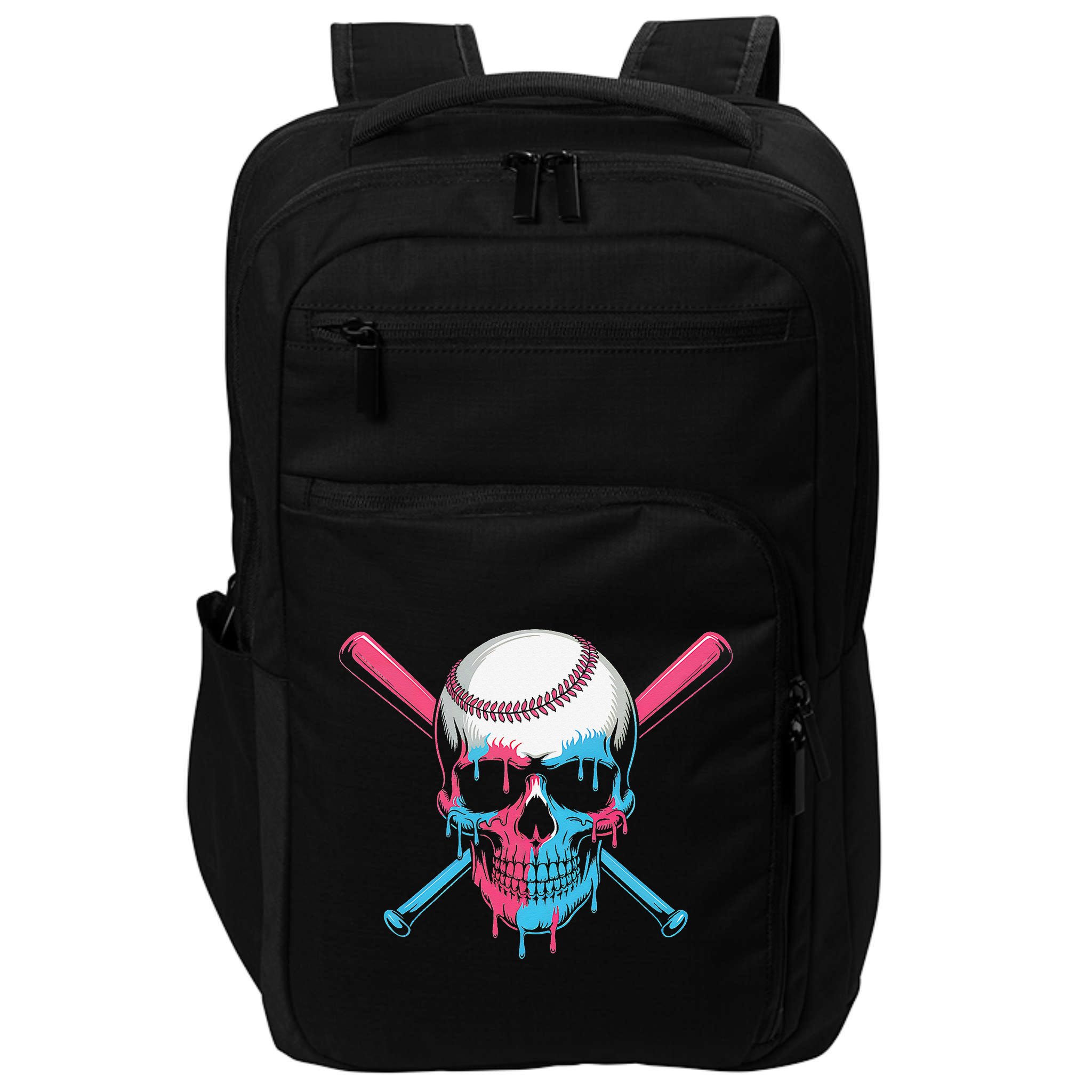 Ice Cream Baseball Fun Summer Sports Dessert Dripping Skull Impact Tech Backpack