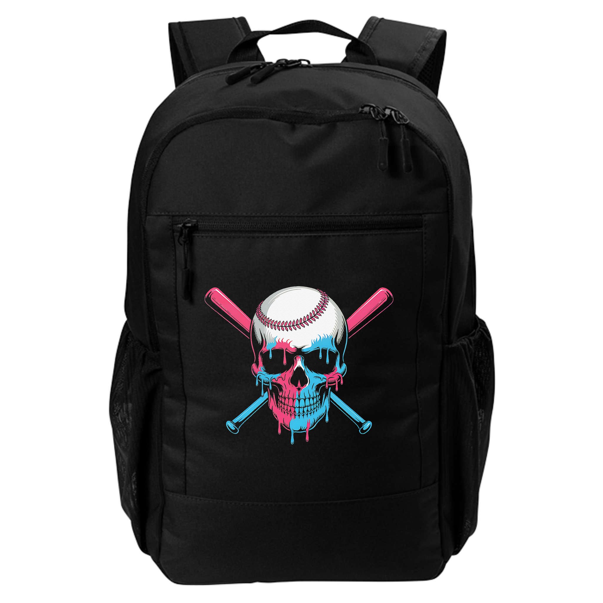 Ice Cream Baseball Fun Summer Sports Dessert Dripping Skull Backpack