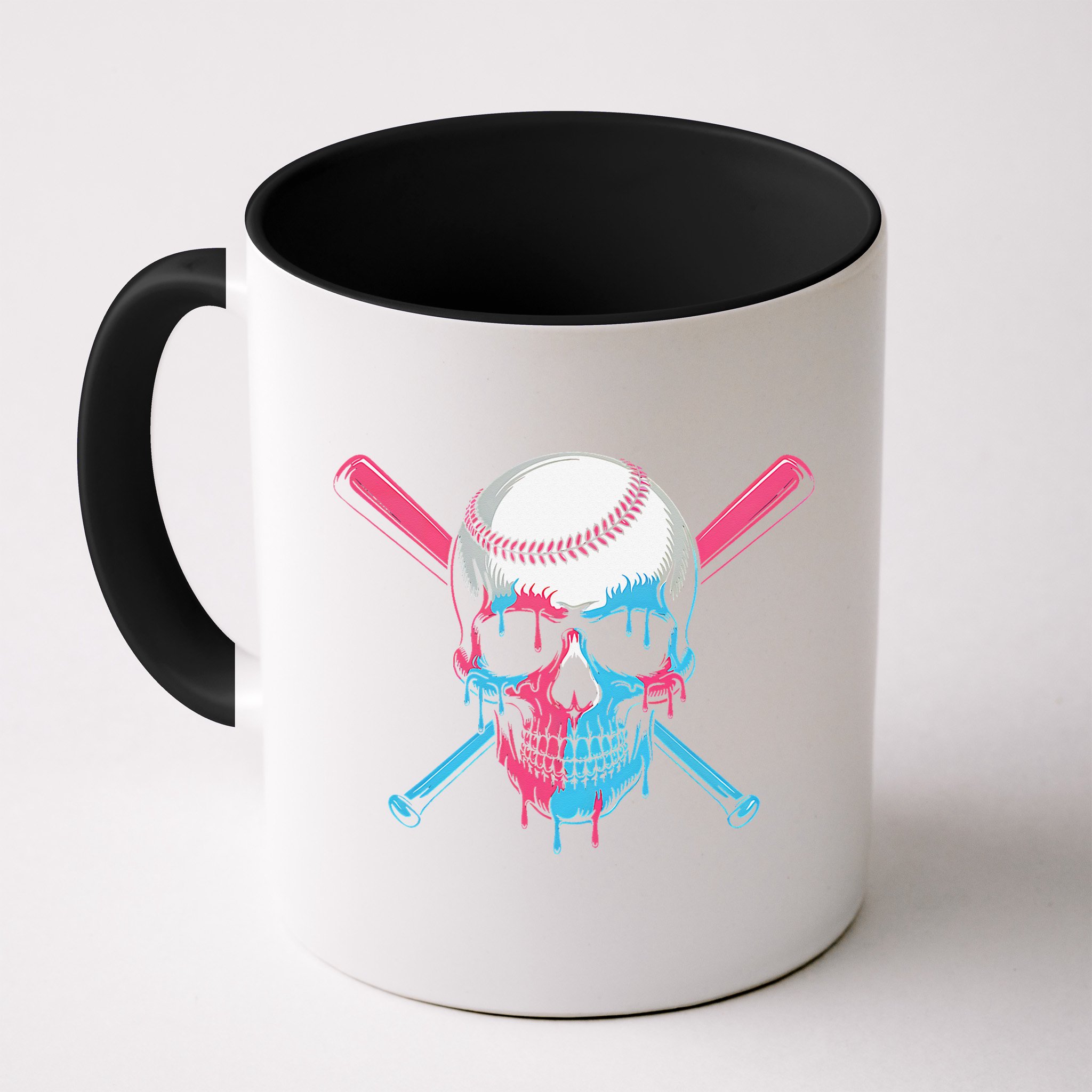 Ice Cream Baseball Fun Summer Sports Dessert Dripping Skull Mug