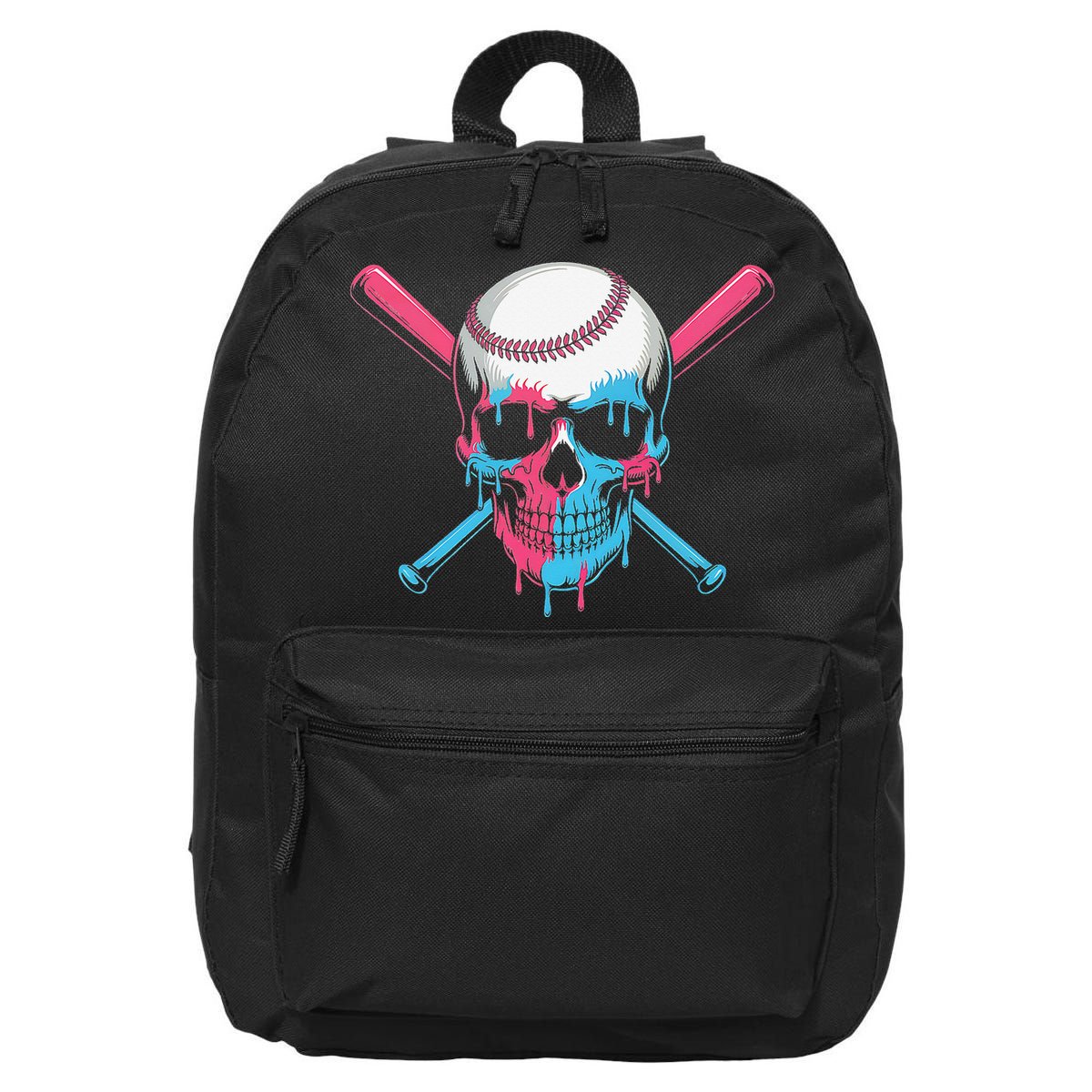 Ice Cream Baseball Fun Summer Sports Dessert Dripping Skull 16 in Basic Backpack