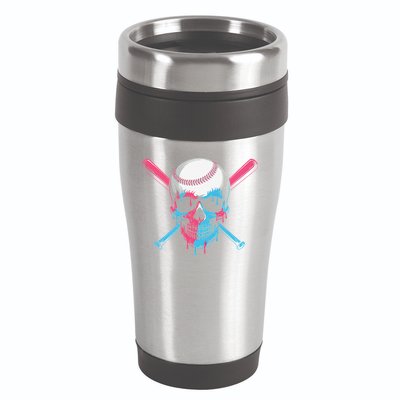 Ice Cream Baseball Fun Summer Sports Dessert Dripping Skull 16oz Travel Tumbler