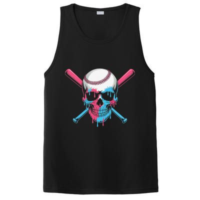 Ice Cream Baseball Fun Summer Sports Dessert Dripping Skull PosiCharge Competitor Tank