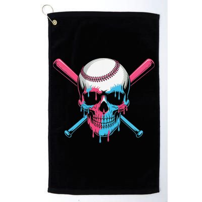 Ice Cream Baseball Fun Summer Sports Dessert Dripping Skull Golf Towel