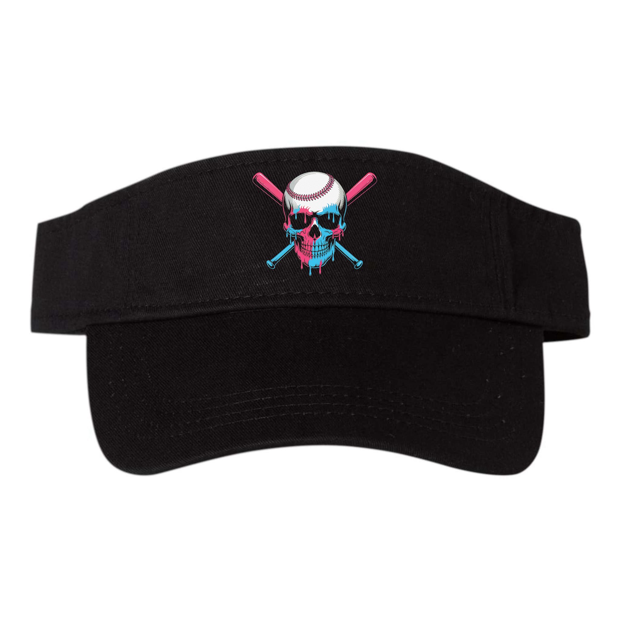 Ice Cream Baseball Fun Summer Sports Dessert Dripping Skull Visor