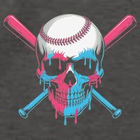 Ice Cream Baseball Fun Summer Sports Dessert Dripping Skull Vector Backpack