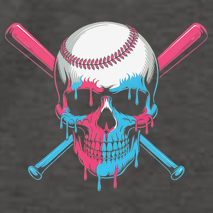 Ice Cream Baseball Fun Summer Sports Dessert Dripping Skull Vector Backpack
