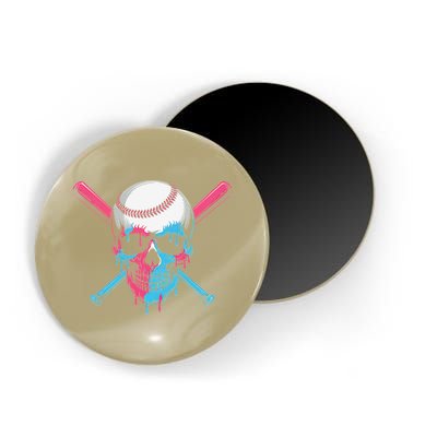 Ice Cream Baseball Fun Summer Sports Dessert Dripping Skull Magnet