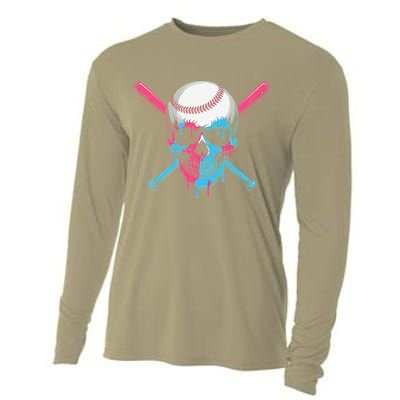 Ice Cream Baseball Fun Summer Sports Dessert Dripping Skull Cooling Performance Long Sleeve Crew