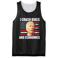 I Crash Bikes And Economies Joe Biden Falling Off Bike Mesh Reversible Basketball Jersey Tank