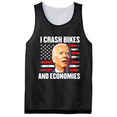 I Crash Bikes And Economies Joe Biden Falling Off Bike Mesh Reversible Basketball Jersey Tank