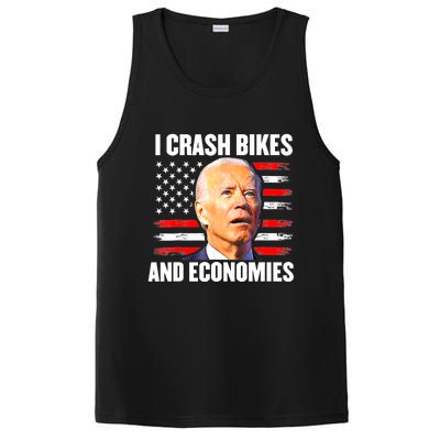 I Crash Bikes And Economies Joe Biden Falling Off Bike PosiCharge Competitor Tank