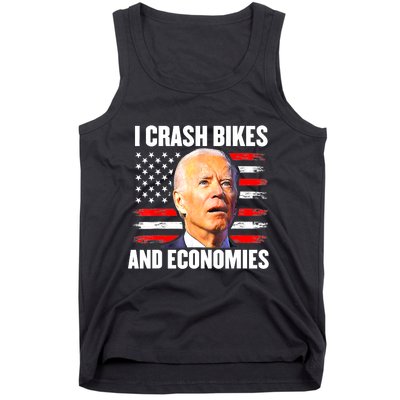 I Crash Bikes And Economies Joe Biden Falling Off Bike Tank Top