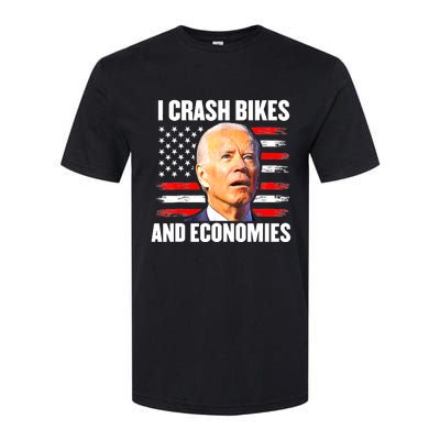 I Crash Bikes And Economies Joe Biden Falling Off Bike Softstyle CVC T-Shirt