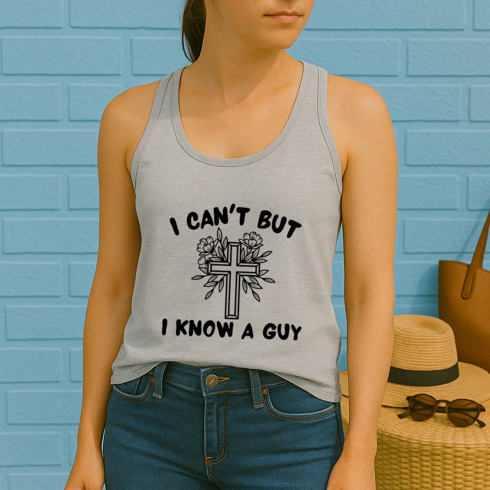 I CanT But I Know A Guy Jesus Cross Funny Christian Womens Tank Top